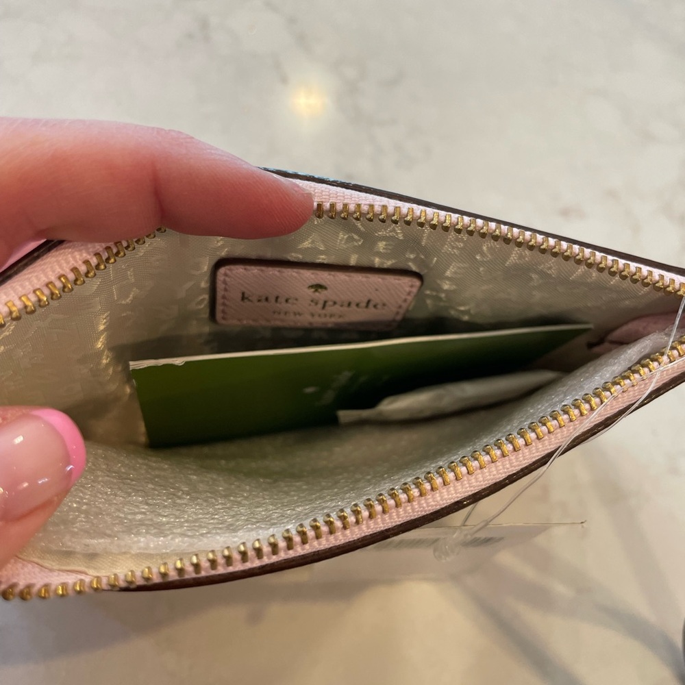 Kate Spade Bee Mikas Pond Pink Blush Double Zip Wristlet NWT - Picture 5 of 5
